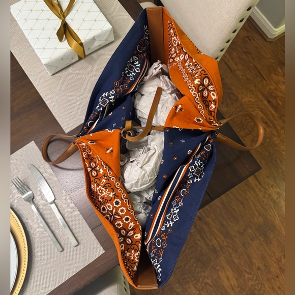 Shinola Derby Bandana Tote- Blue and Orange Bag - Picture 2 of 7